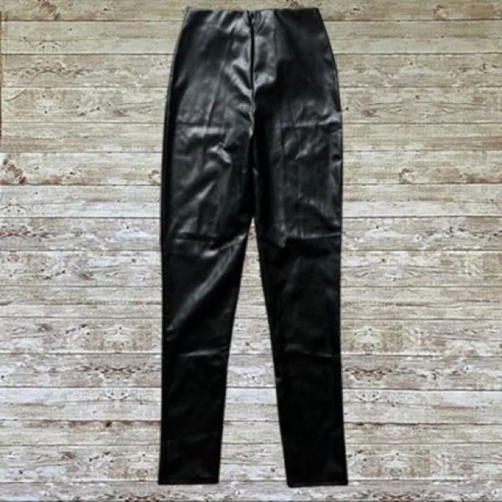 Sleek Black Faux Leather Pants - Picture 2 of 2